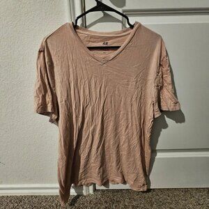 H&M Men V Neck T Shirt Regular Fit Casual Everyday Basic Tee Size L